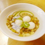 緑豆冷やし汁粉　ミント風味
