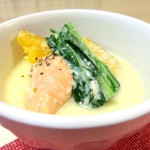 鮭と南瓜の豆乳汁