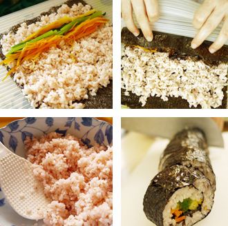 具材を和えたゴマの香りが食欲をそそります。 具材を和えたゴマの香りが食欲をそそります。
