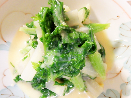独活とわさび菜の和え物