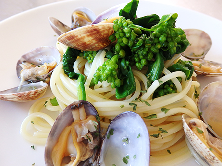 菜の花と浅利のパスタ