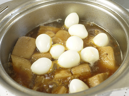 中華粥と皮付き豚バラの八角煮 完成